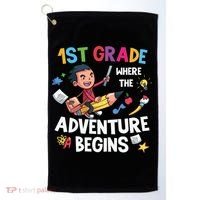 1st Grade Where The Adventure Begins Back To School Golf Towel thumb 0