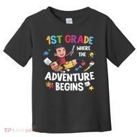 1st Grade Where The Adventure Begins Back To School Toddler T-Shirt thumb 0