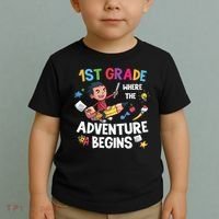 1st Grade Where The Adventure Begins Back To School Toddler T-Shirt thumb 2
