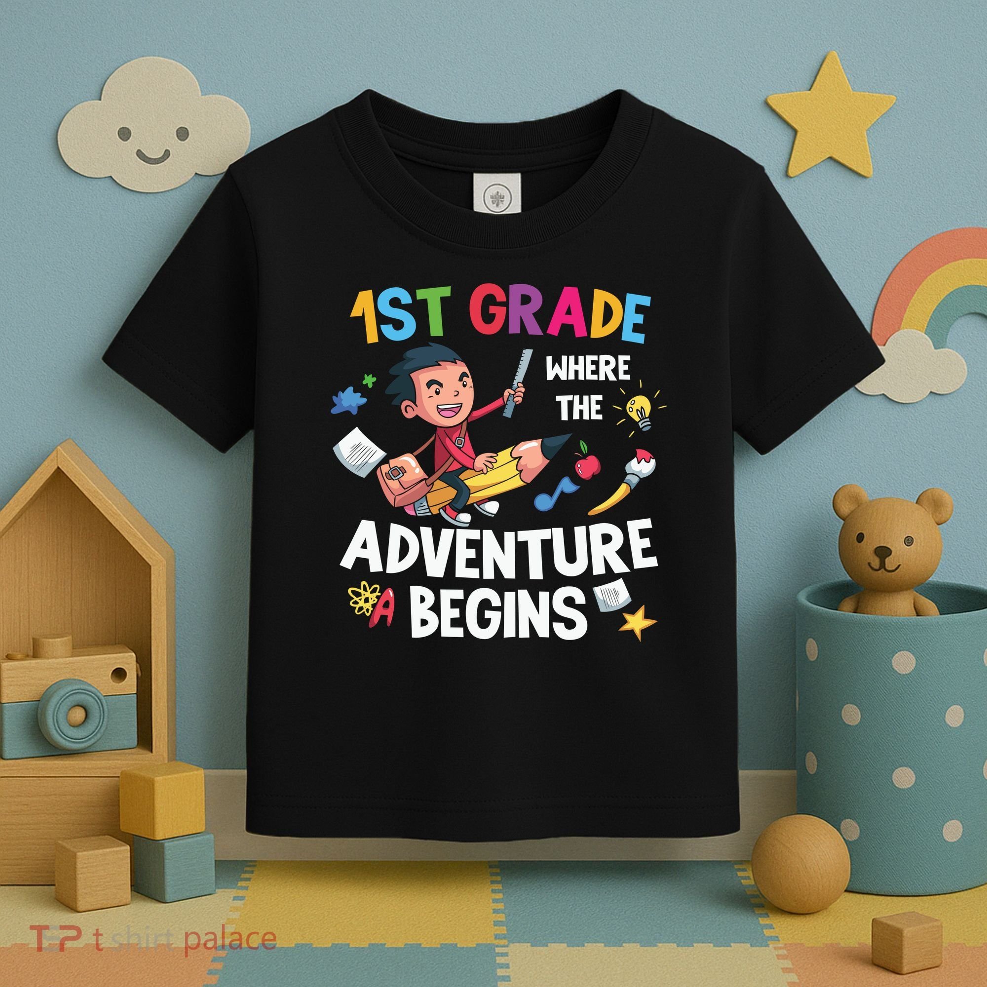 1st Grade Where The Adventure Begins Back To School Toddler T-Shirt