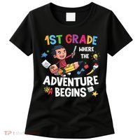 1st Grade Where The Adventure Begins Back To School Women's T-Shirt thumb 0