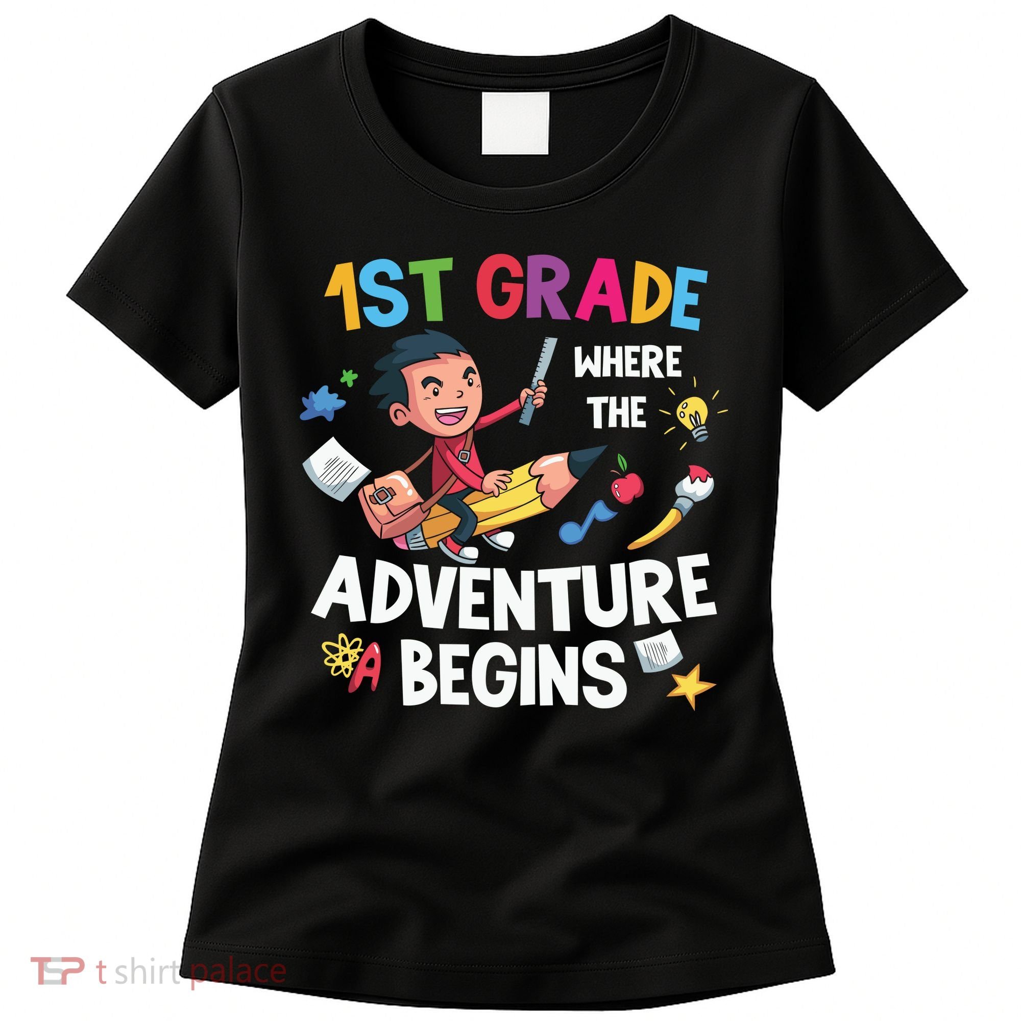 1st Grade Where The Adventure Begins Back To School Women's T-Shirt