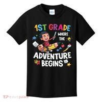 1st Grade Where The Adventure Begins Back To School Kids T-Shirt thumb 0