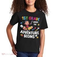 1st Grade Where The Adventure Begins Back To School Kids T-Shirt thumb 2