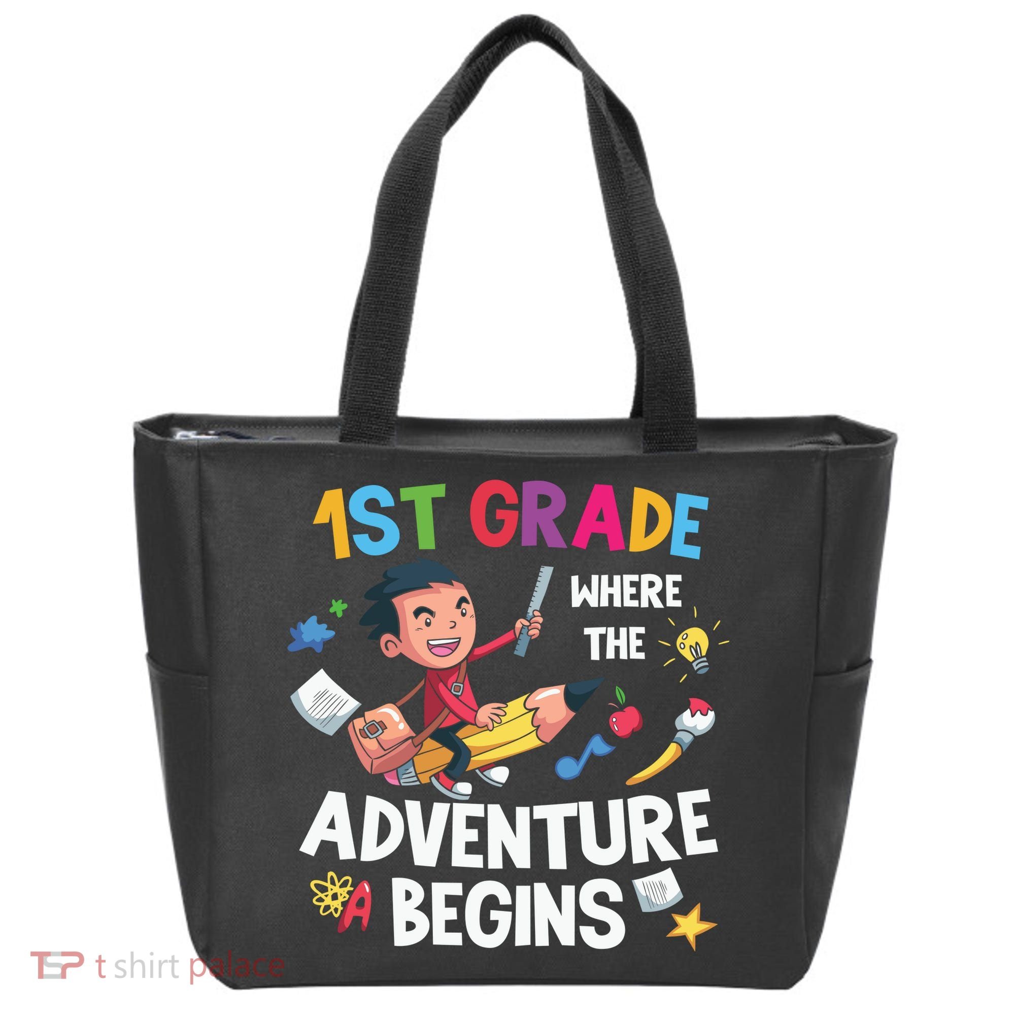1st Grade Where The Adventure Begins Back To School Tote Bag