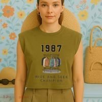 1987 Hide And Seek Champion Garment-Dyed Women's Muscle Tee thumb 4