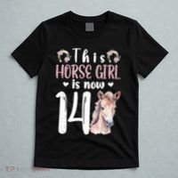 14th Horse Birthday Party 14 Year Old Girl Horses Birthday T-Shirt thumb 5