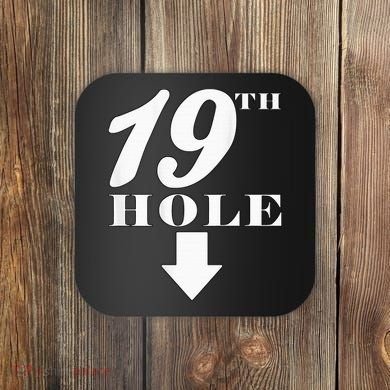19th Hole With Arrow Funny Golfer Joke Coaster