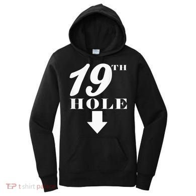 19th Hole With Arrow Funny Golfer Joke Women's Hoodie