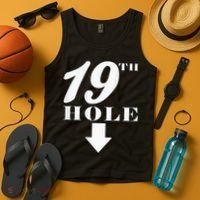19th Hole With Arrow Funny Golfer Joke Tank Top thumb 4
