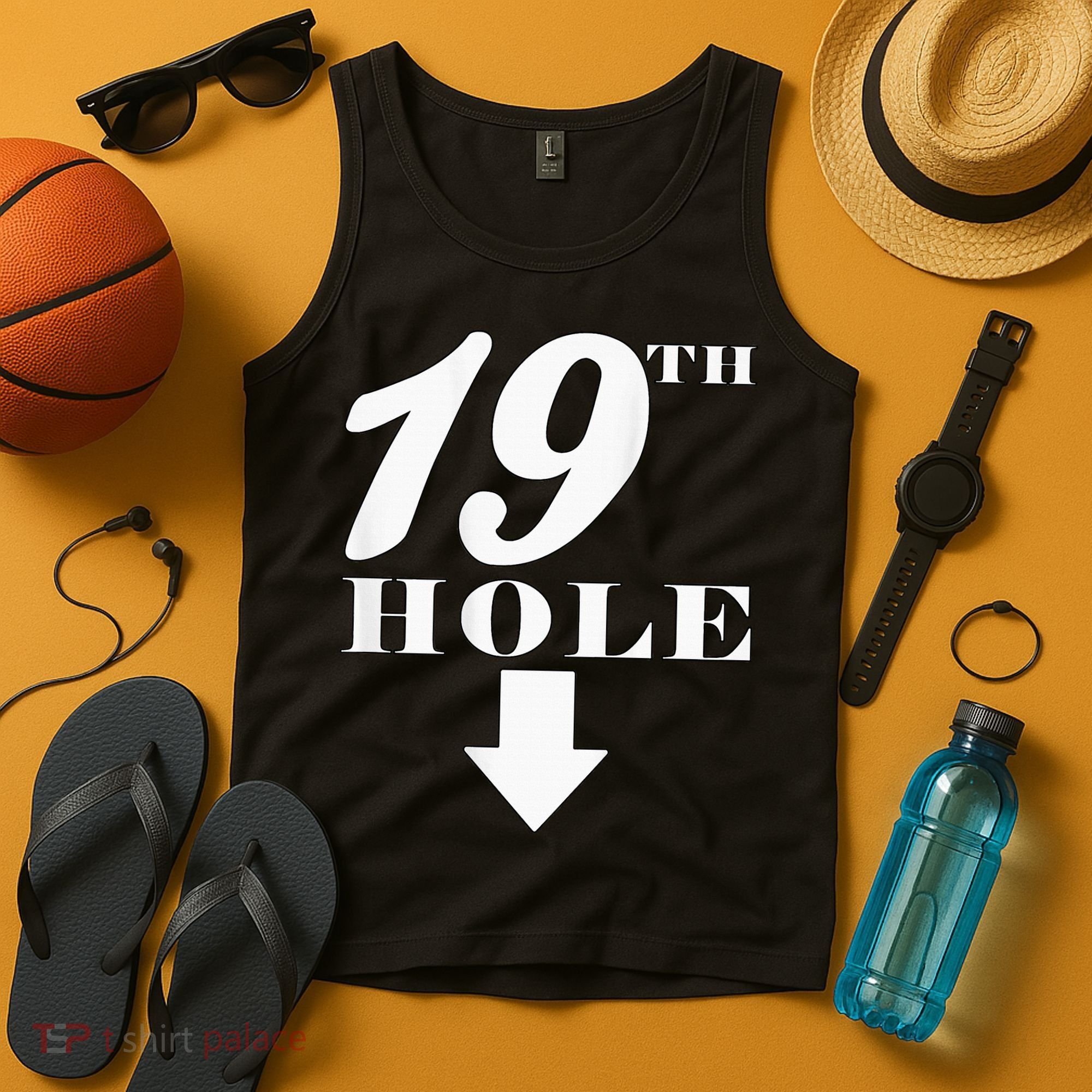 19th Hole With Arrow Funny Golfer Joke Tank Top