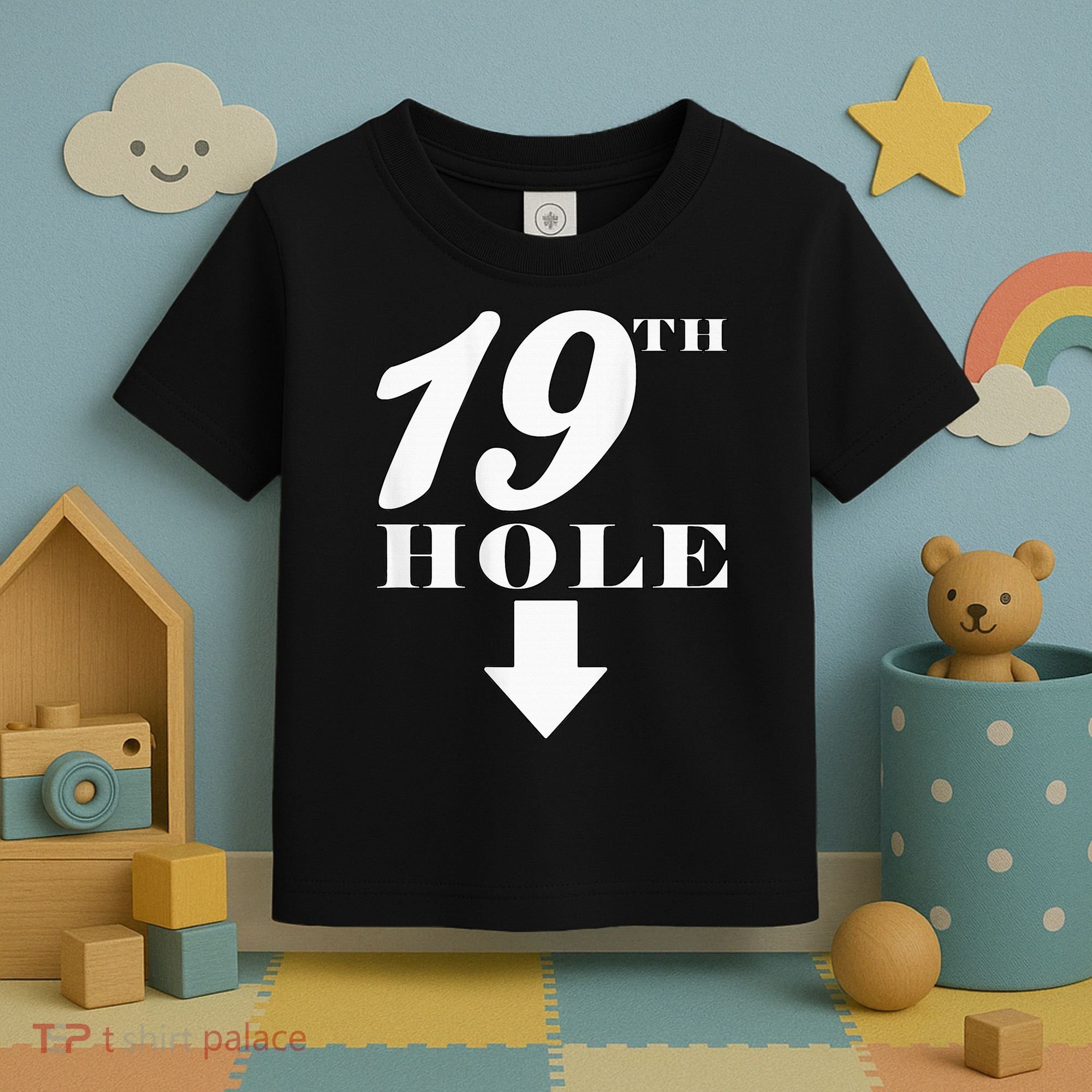 19th Hole With Arrow Funny Golfer Joke Toddler T-Shirt