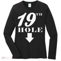 19th Hole With Arrow Funny Golfer Joke Women's Long Sleeve Shirt thumb 0