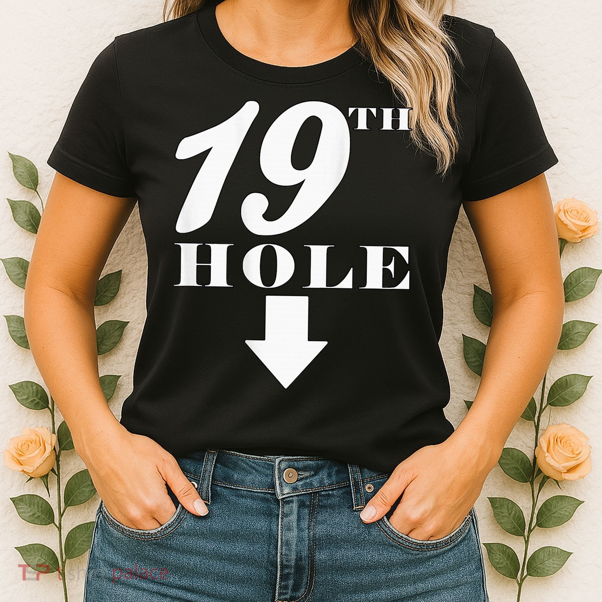 19th Hole With Arrow Funny Golfer Joke Women's T-Shirt