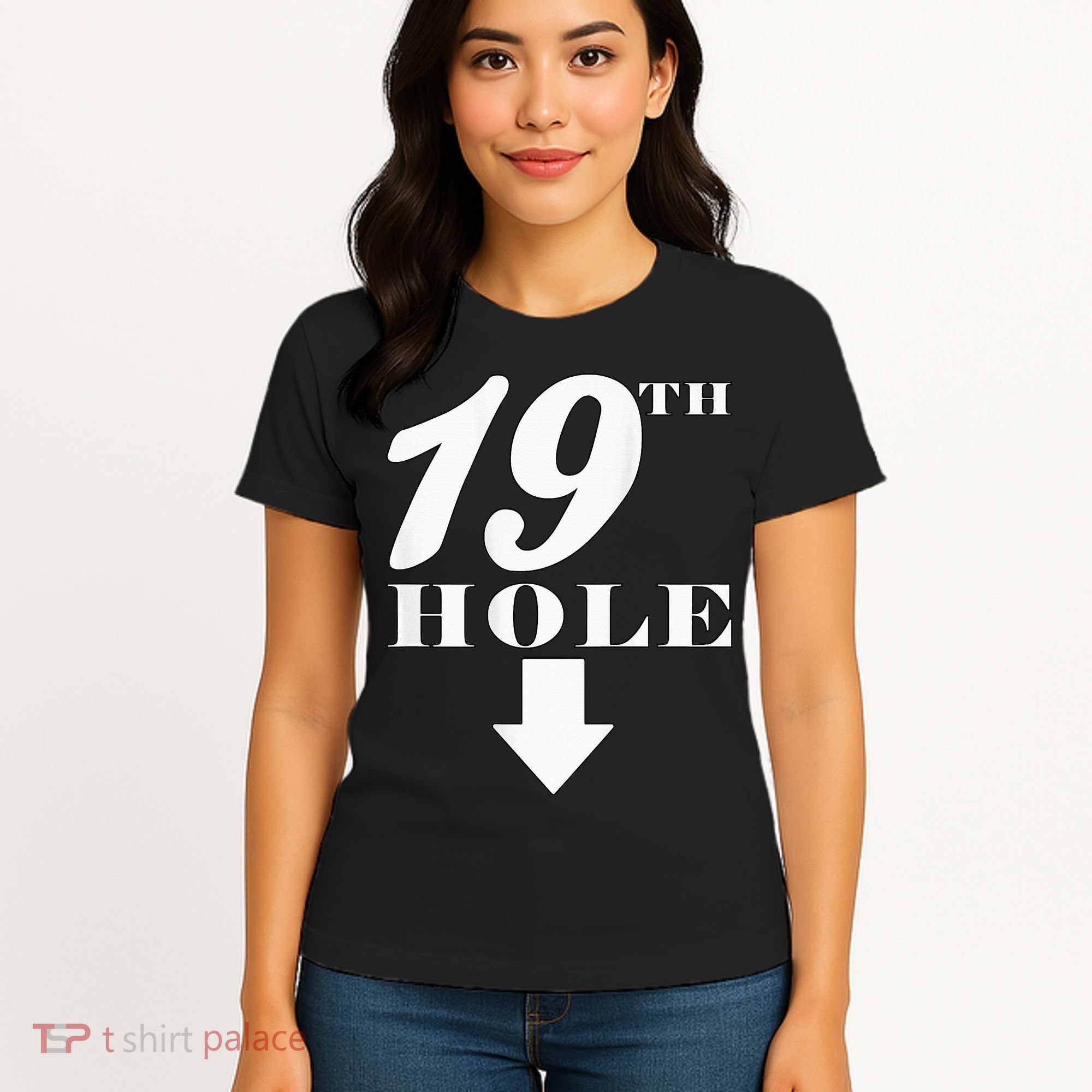 19th Hole With Arrow Funny Golfer Joke Women's T-Shirt