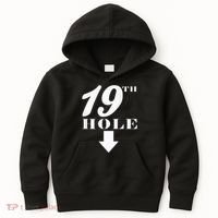 19th Hole With Arrow Funny Golfer Joke Kids Hoodie thumb 0