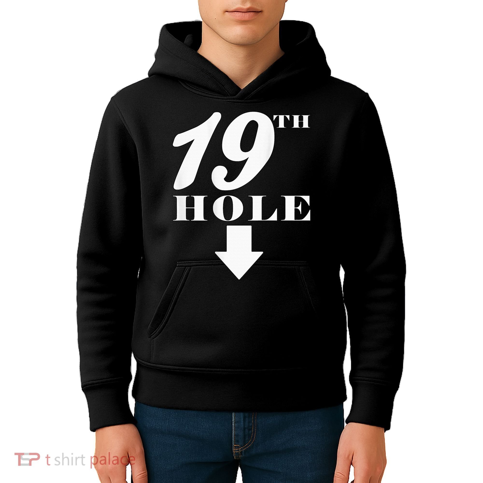19th Hole With Arrow Funny Golfer Joke Kids Hoodie