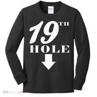 19th Hole With Arrow Funny Golfer Joke Kids Long Sleeve Shirt thumb 0