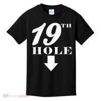 19th Hole With Arrow Funny Golfer Joke Kids T-Shirt thumb 0