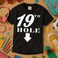 19th Hole With Arrow Funny Golfer Joke Kids T-Shirt thumb 3