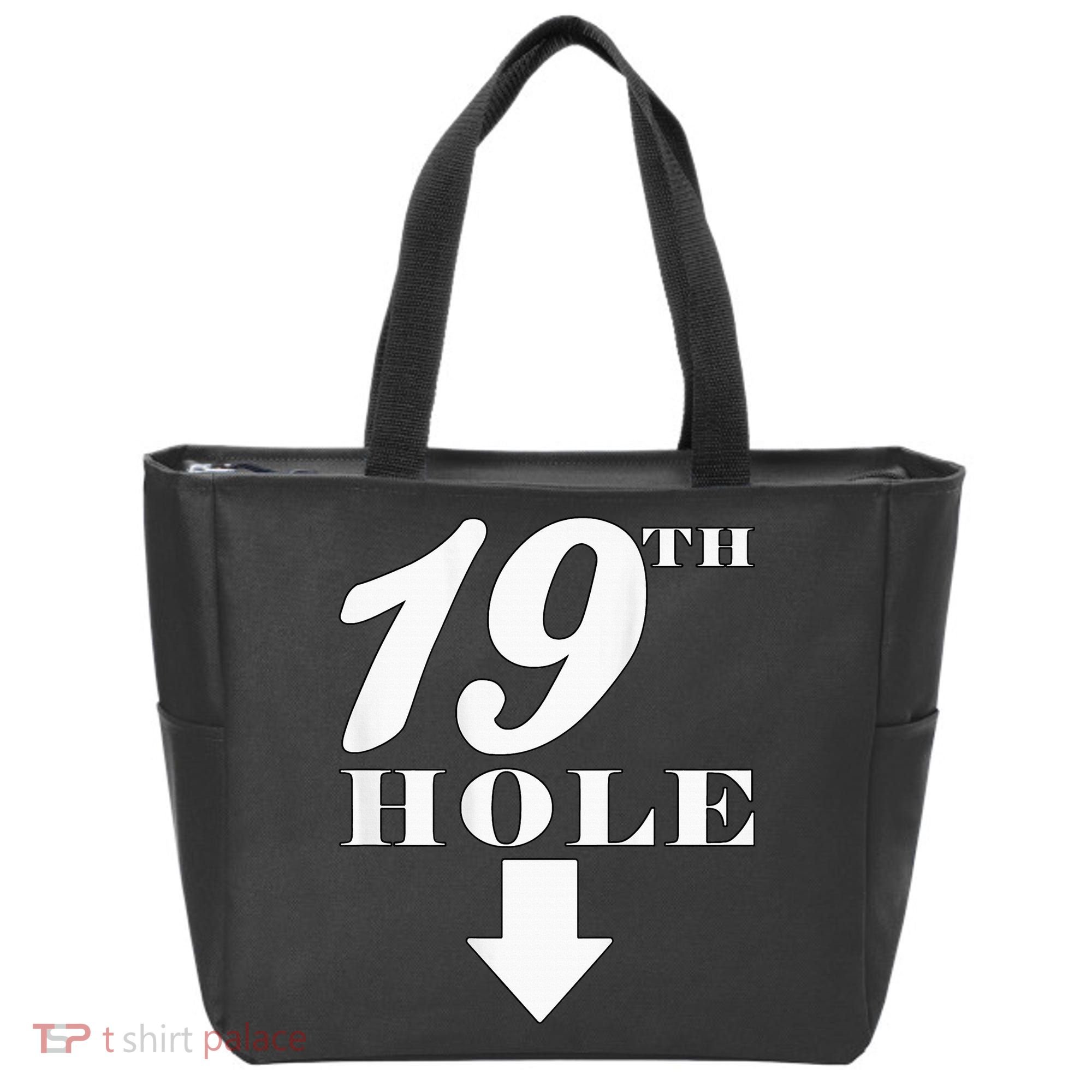 19th Hole With Arrow Funny Golfer Joke Tote Bag