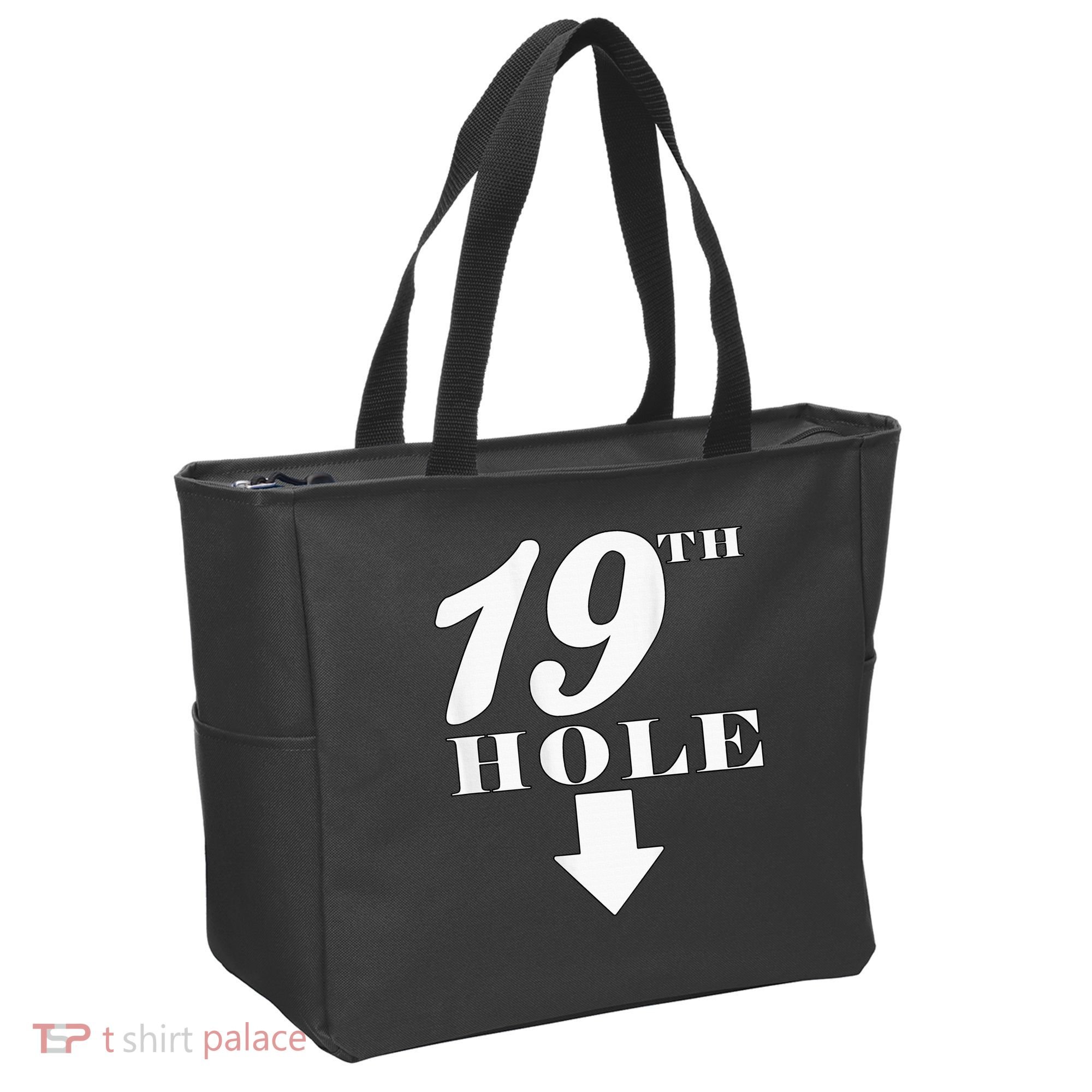19th Hole With Arrow Funny Golfer Joke Tote Bag