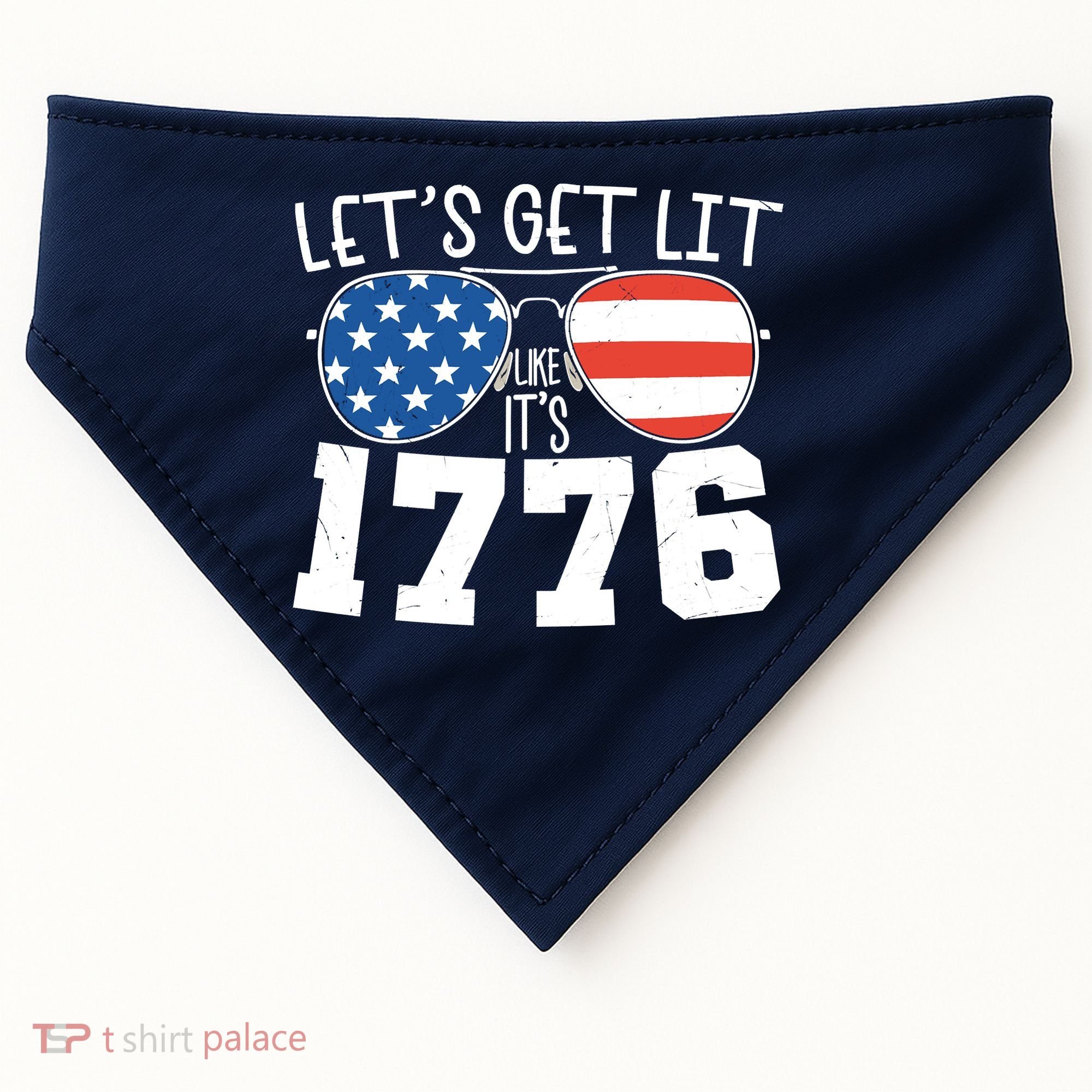 1776 Independence Day 4th Of July USA-Made Doggie Bandana