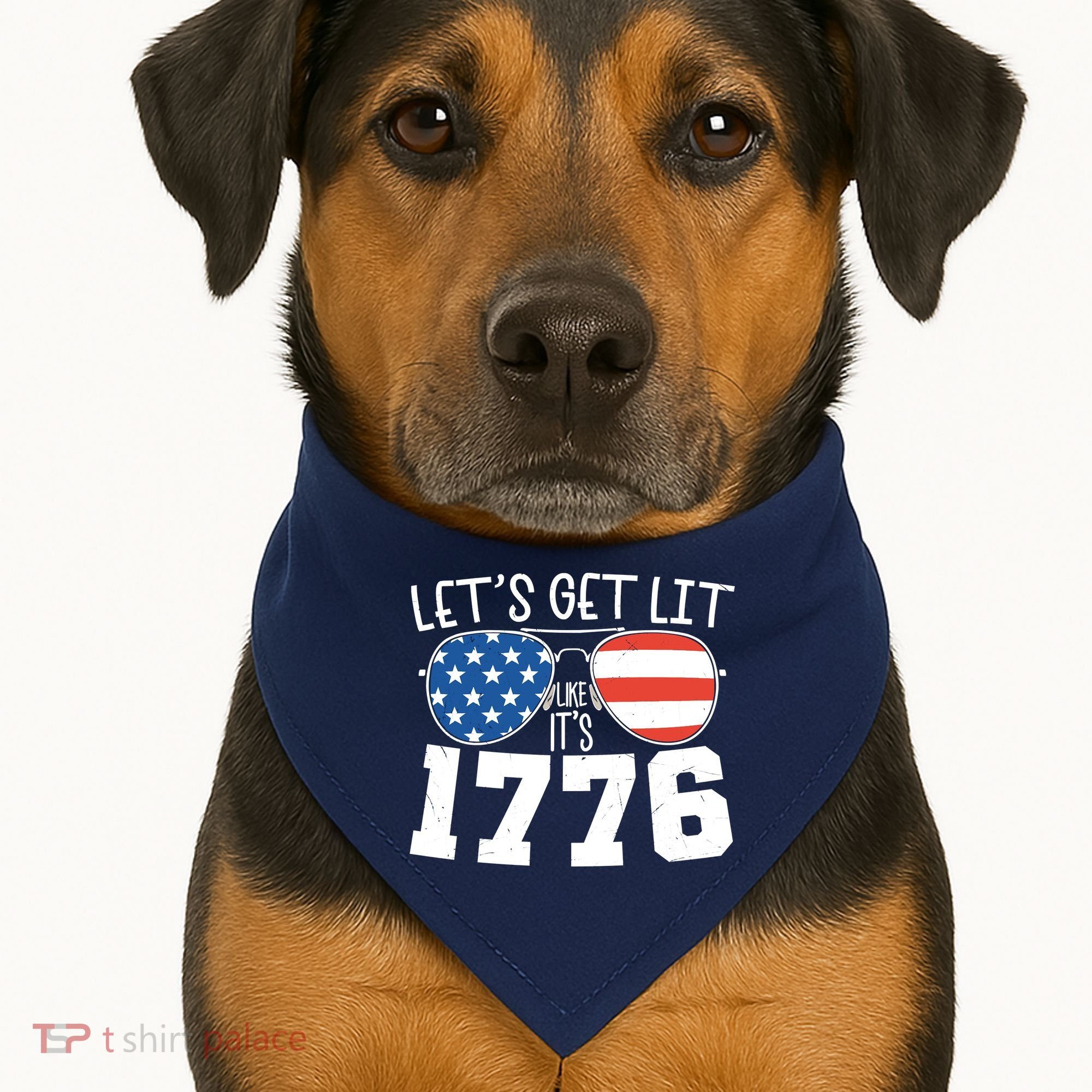 1776 Independence Day 4th Of July USA-Made Doggie Bandana