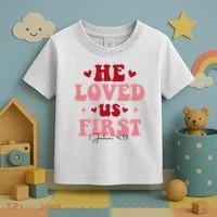 1 John 4 19 He Loved Us First Toddler T-Shirt thumb 3
