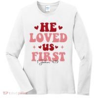 1 John 4 19 He Loved Us First Women's Long Sleeve Shirt thumb 0