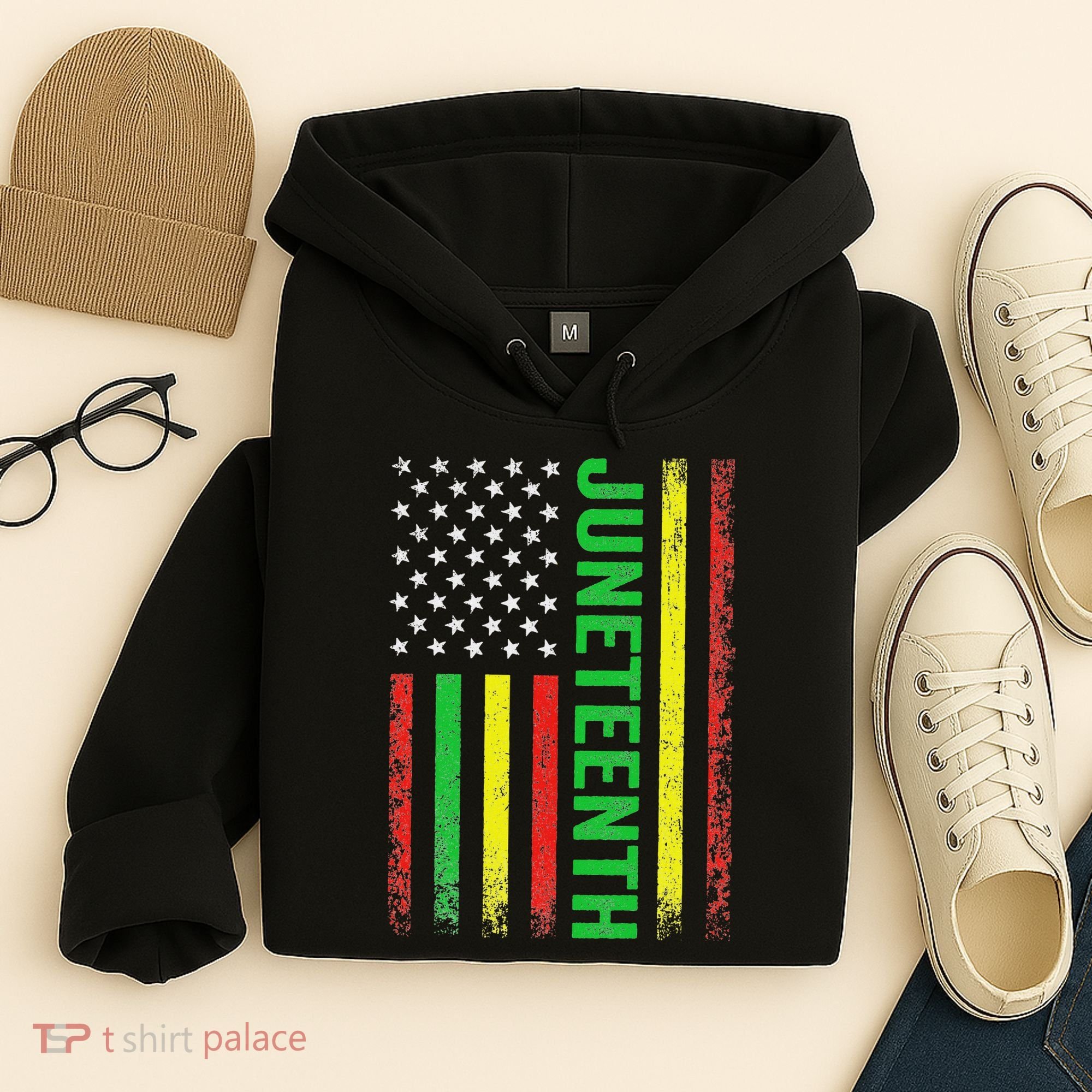 1865 Junenth Black History American Flag African Hoodie