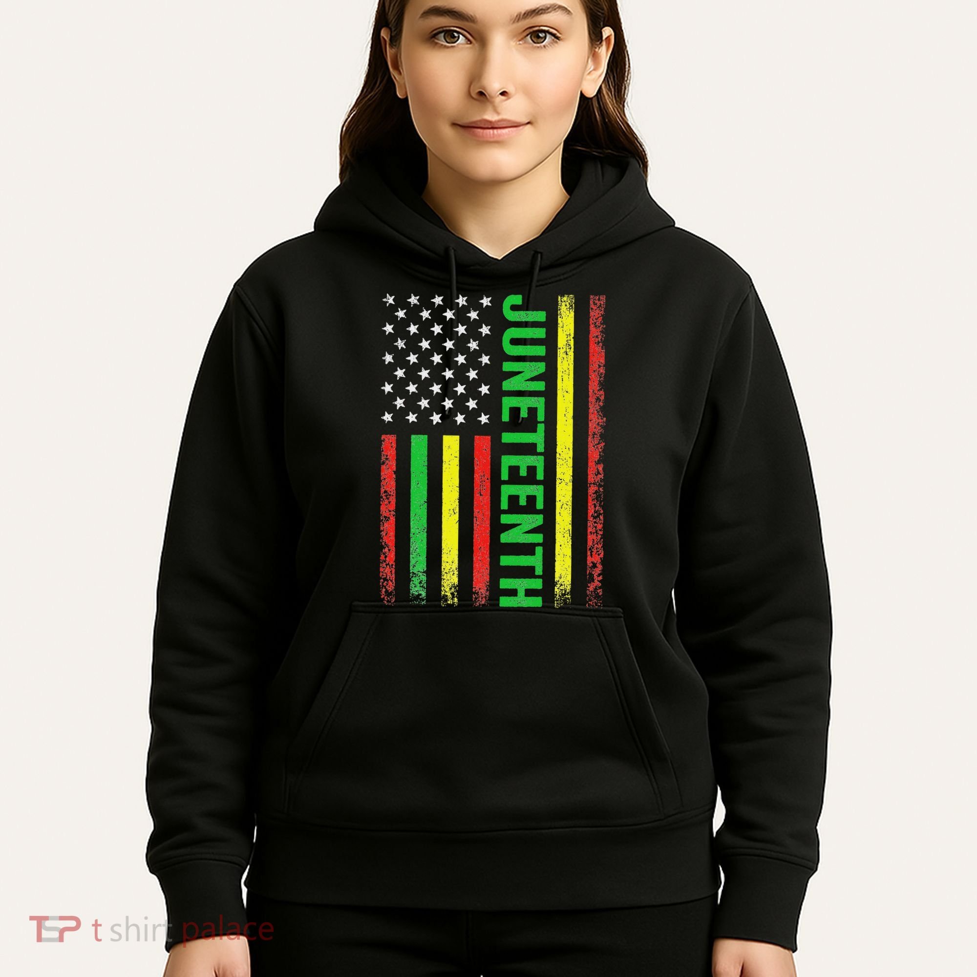 1865 Junenth Black History American Flag African Hoodie