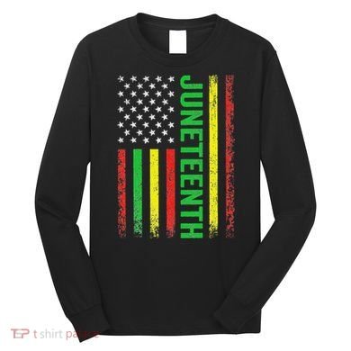 1865 Junenth Black History American Flag African Long Sleeve Shirt
