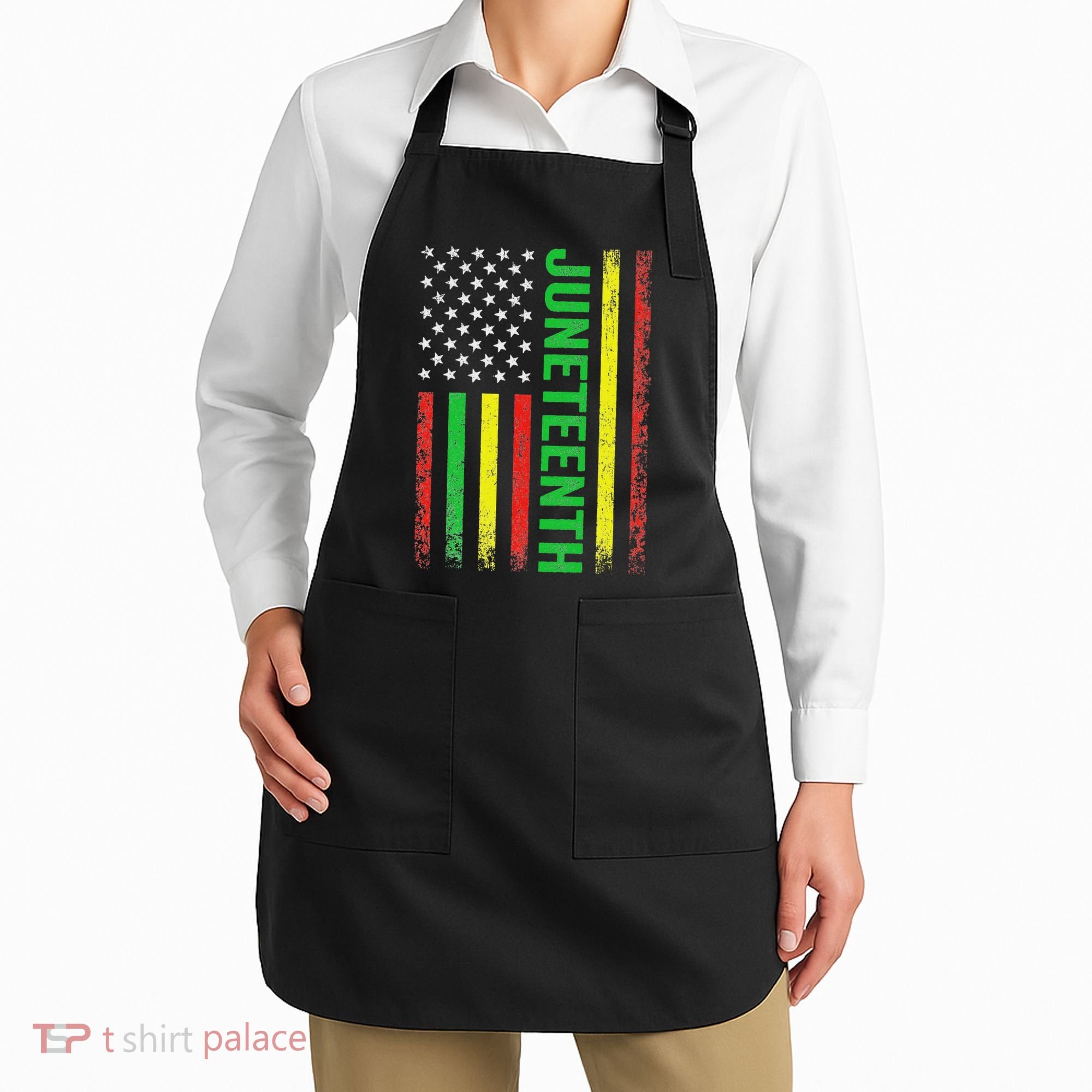 1865 Junenth Black History American Flag African Apron