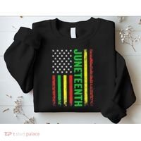 1865 Junenth Black History American Flag African Sweatshirt thumb 2