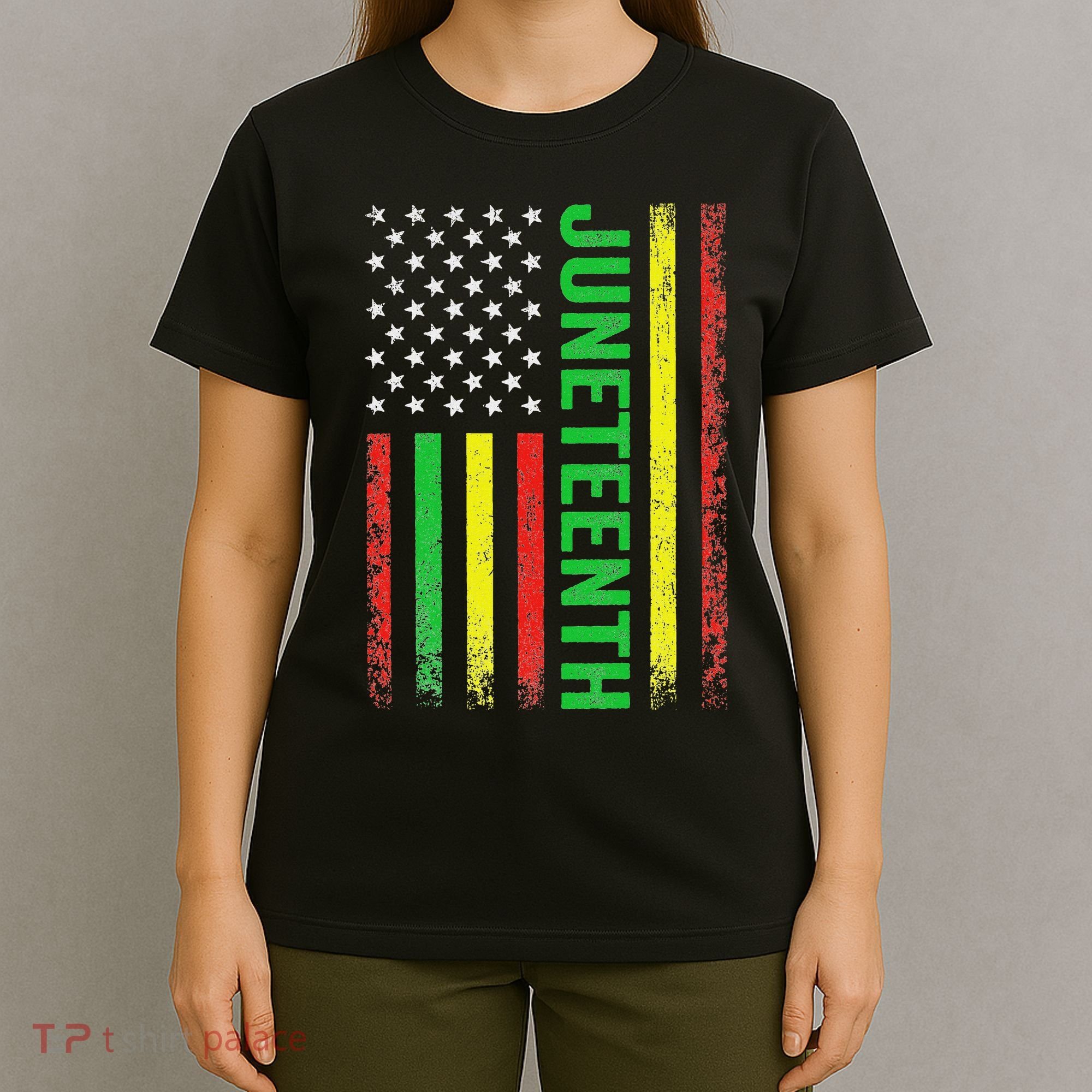 1865 Junenth Black History American Flag African T-Shirt
