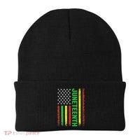 1865 Junenth Black History American Flag African Beanie thumb 0