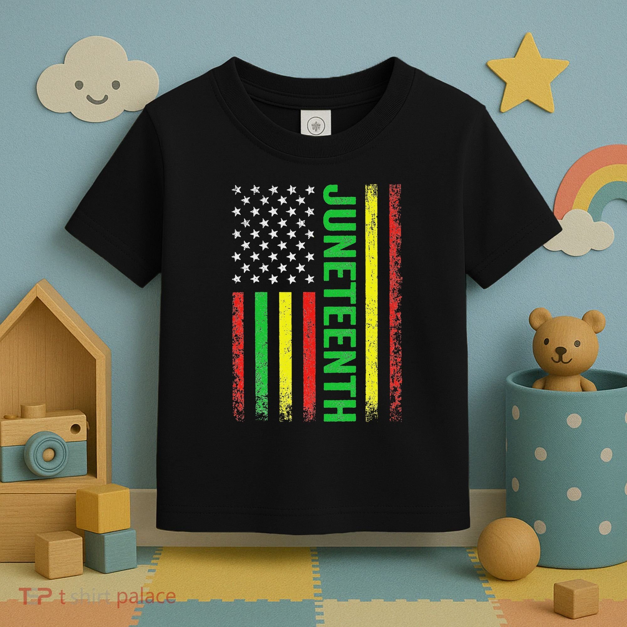 1865 Junenth Black History American Flag African Toddler T-Shirt