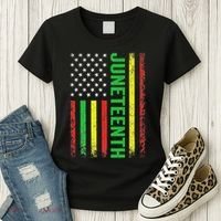 1865 Junenth Black History American Flag African Women's T-Shirt thumb 3