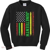 1865 Junenth Black History American Flag African Kids Sweatshirt thumb 0