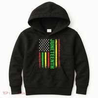 1865 Junenth Black History American Flag African Kids Hoodie thumb 0