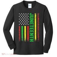 1865 Junenth Black History American Flag African Kids Long Sleeve Shirt thumb 0
