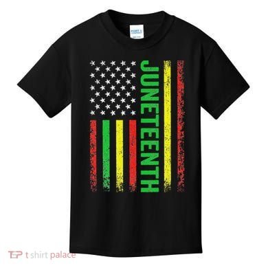 1865 Junenth Black History American Flag African Kids T-Shirt