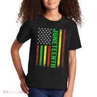 1865 Junenth Black History American Flag African Kids T-Shirt thumb 2