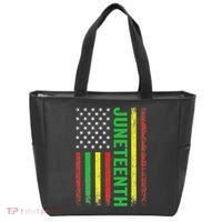 1865 Junenth Black History American Flag African Tote Bag thumb 0