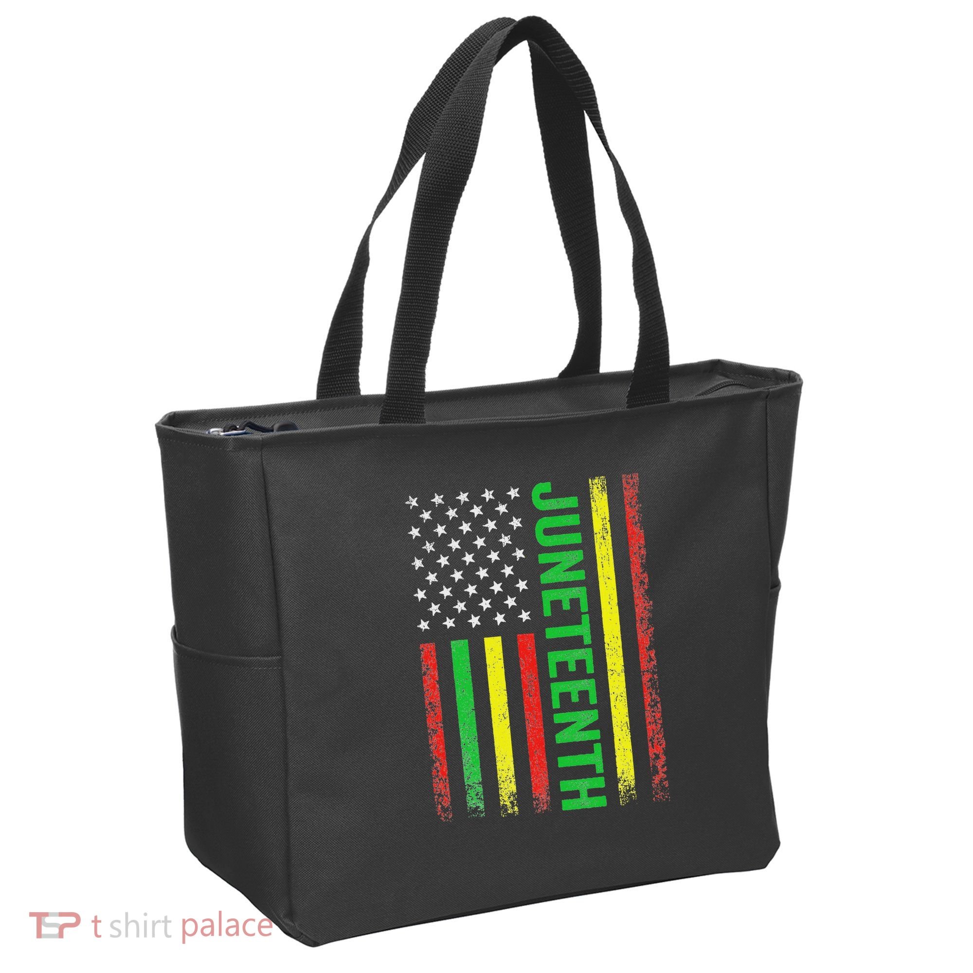 1865 Junenth Black History American Flag African Tote Bag
