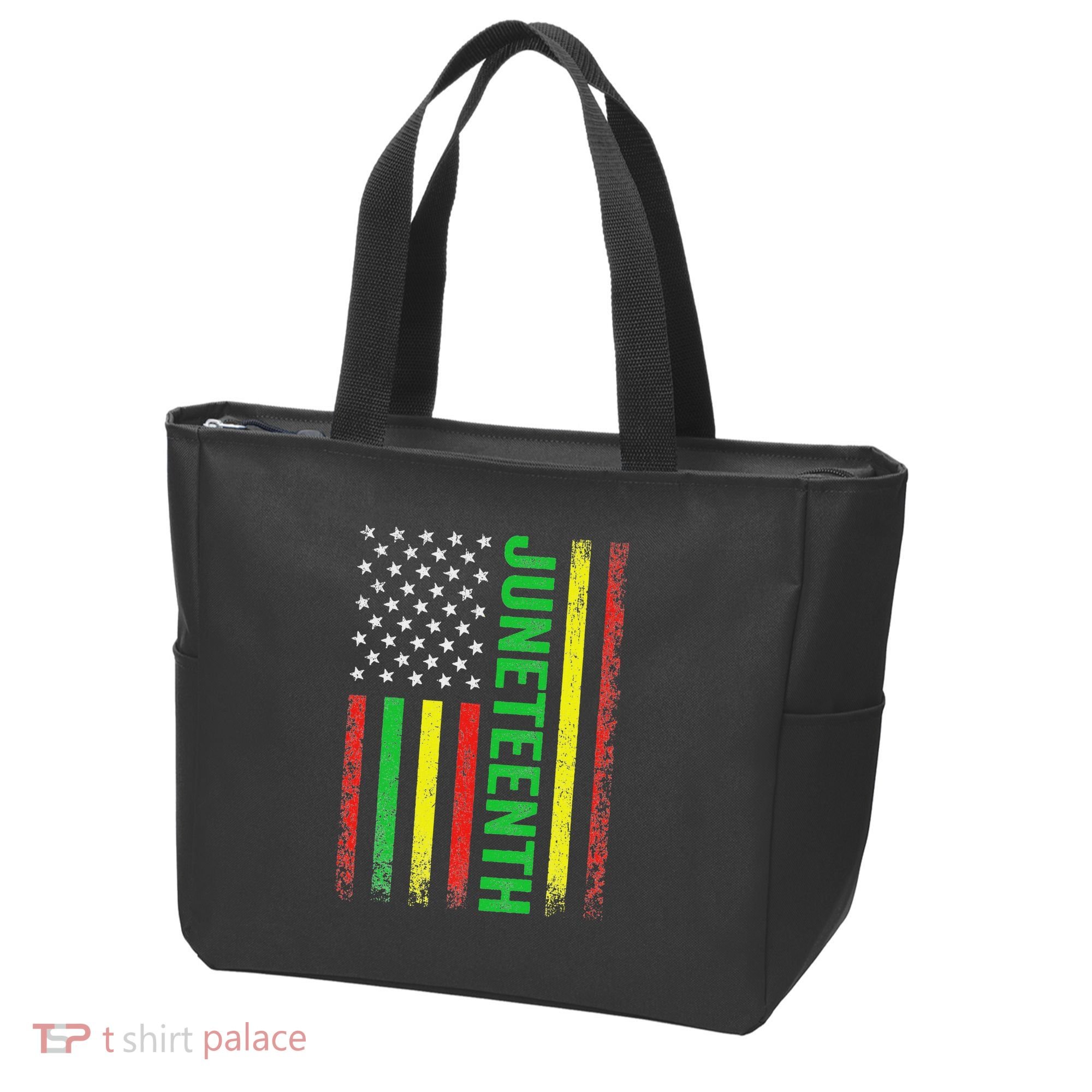 1865 Junenth Black History American Flag African Tote Bag