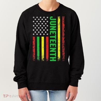 1865 Junenth Black History American Flag African Women's Sweatshirt