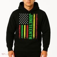 1865 Junenth Black History American Flag African Hoodie thumb 2