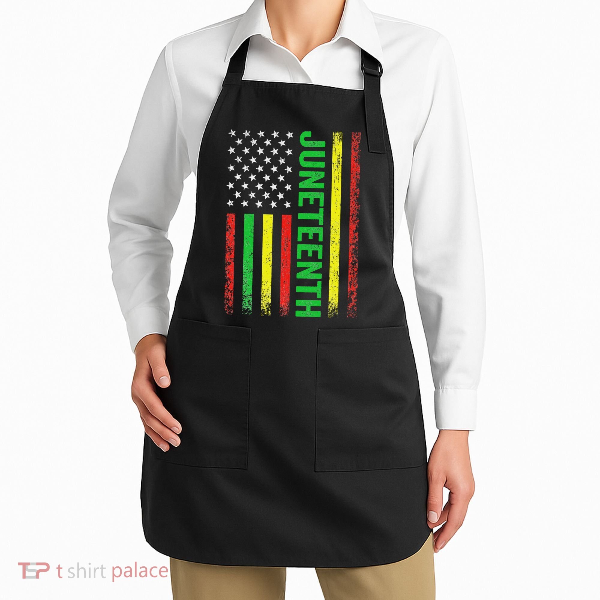 1865 Junenth Black History American Flag African Apron